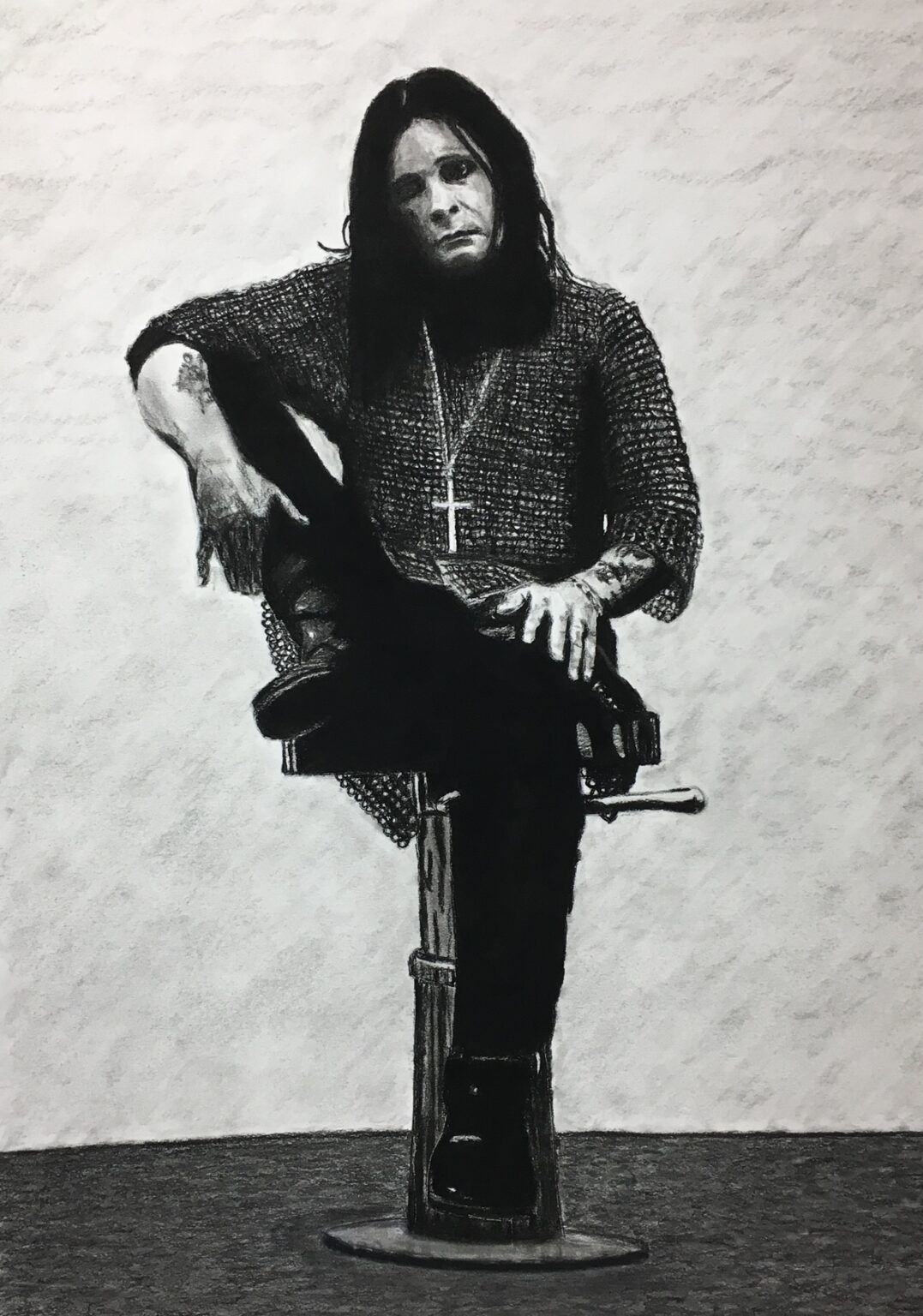 Ozzy Osbourne ‐ Original Charcoal on Paper Portrait Kirk Andrews Art